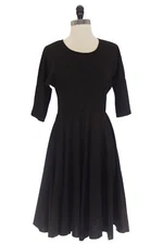 VON VONNI Women's Black Piper A-Line Dress with Full Skirt $180 NEW