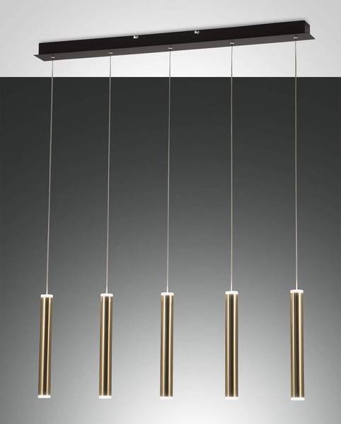 Fabas Luce Led Pendelleuchte Prado 2000X80Mm 33W Warmweiß Messing Dimmbar-image