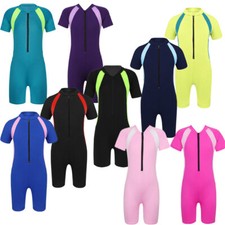 DE Kinder Mädchen Neoprenanzug Surfanzug Einteiliger Badeanzug Schwimmanzug