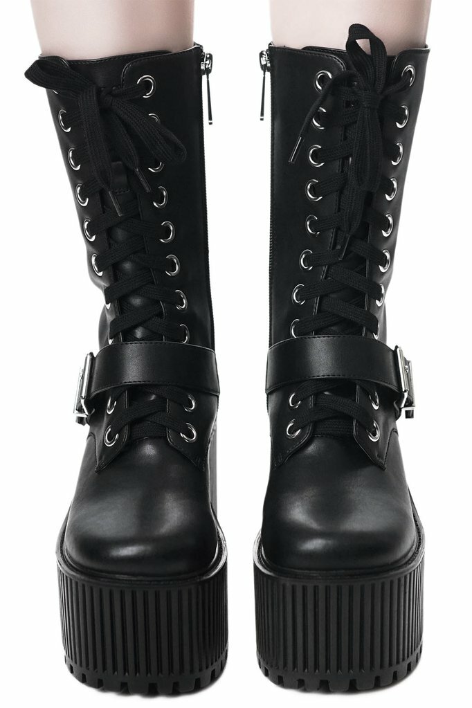 Killstar Slay Her Gothic Punk Combat Platforms Boots Heels