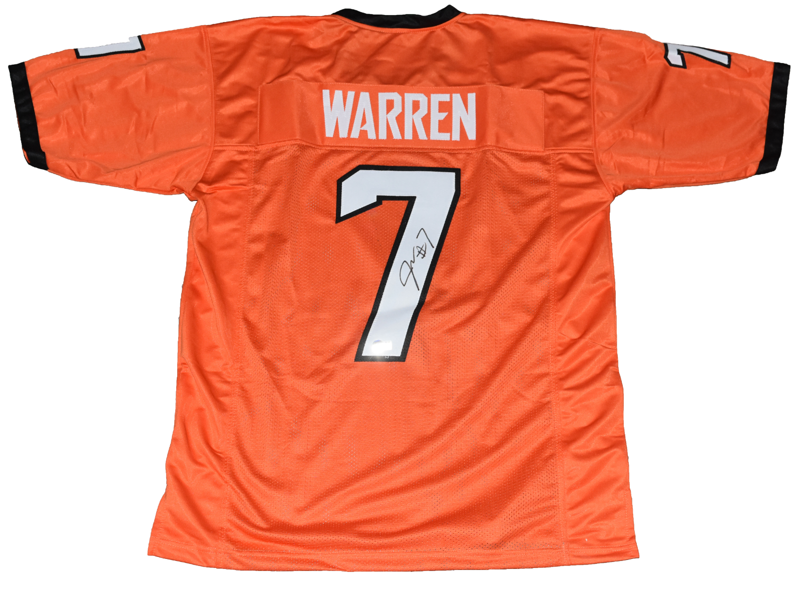 Jaylen Warren Autographed Signed Oklahoma State Cowboys #7 ORANGE JERSEY BECKETT 