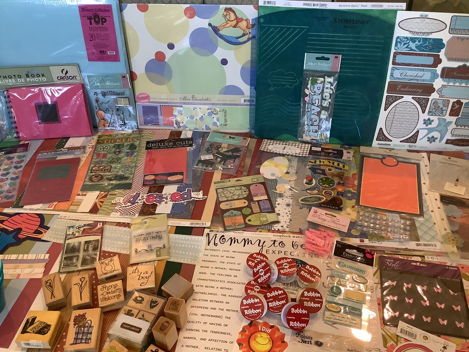 Huge Lot Scrapbooking 975+ Supplies Stickers Embellishments NEW eBay