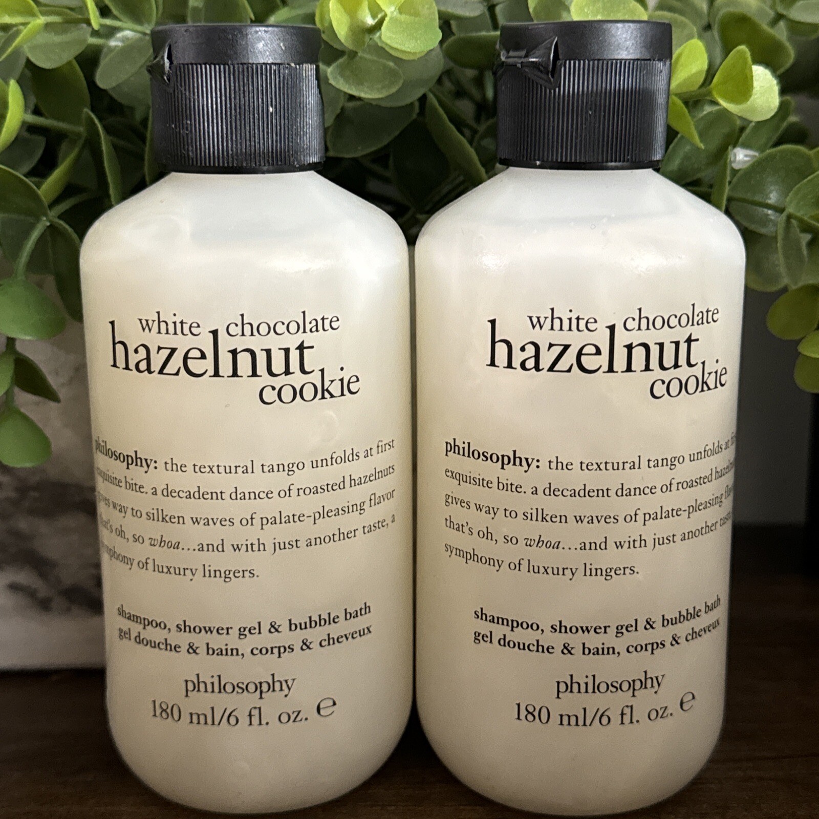 2X Philosophy Shampoo Shower Gel Bubble Bath White Chocolate Hazelnut