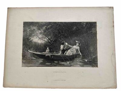 1880 BRITISH ART -STEEL ENGRAVING, ''SIMPLETONS'' BY C. Cousen After S.L. FILDES!