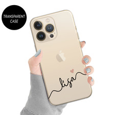 Personalised Clear Name Phone Case Silicone Cover For iPhone 12 13 15 14 11 16