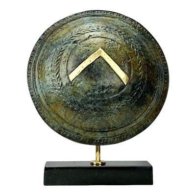 Leonidas Real Bronze Spartan Symbol Lambda Shield