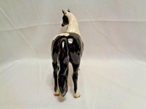 Original Beswick England Black Piebald Pinto Pony Horse Porcelain - Picture 7 of 12
