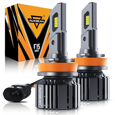 AUXBEAM Canbus H9 H11 LED Headlight High/Low Beam 6500K Super White 90W 25000LM