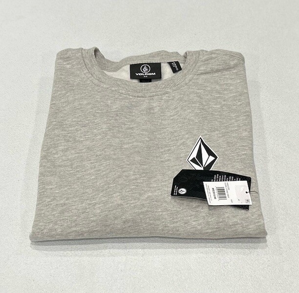 Volcom Men's Iconic Stone Crew Sweatshirt, Heather Gray, Size M