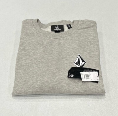 Volcom Men's Iconic Stone Crew Sweatshirt, Heather Gray, Size M