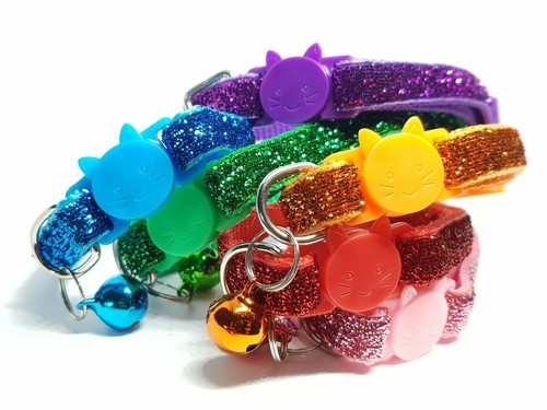 12pcs Wholesale Breakaway Cat Collar Nylon Strip Bell Durable for Kitten Kitty - Picture 8 of 12