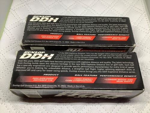 Vintage Dunlop DDH 110 Golf Balls 2 Boxes 6 Balls Explosive Distance NOS - Picture 3 of 12