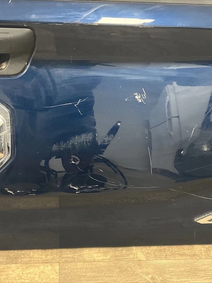 Used DENTED Dodge Ram 1-23 4X4 Tailgate -Blue- with Camera - Image 3 of 4