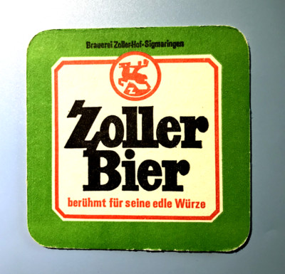 Alter Bierdeckel - Coaster , ZOLLER-BRÄU , Sigmaringen / Baden Württemberg#6167#
