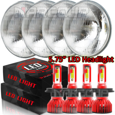 4PCS 5-3/4 5.75'' LED Headlights Hi/Lo Beam White for BMW 325i 528i 535i E30