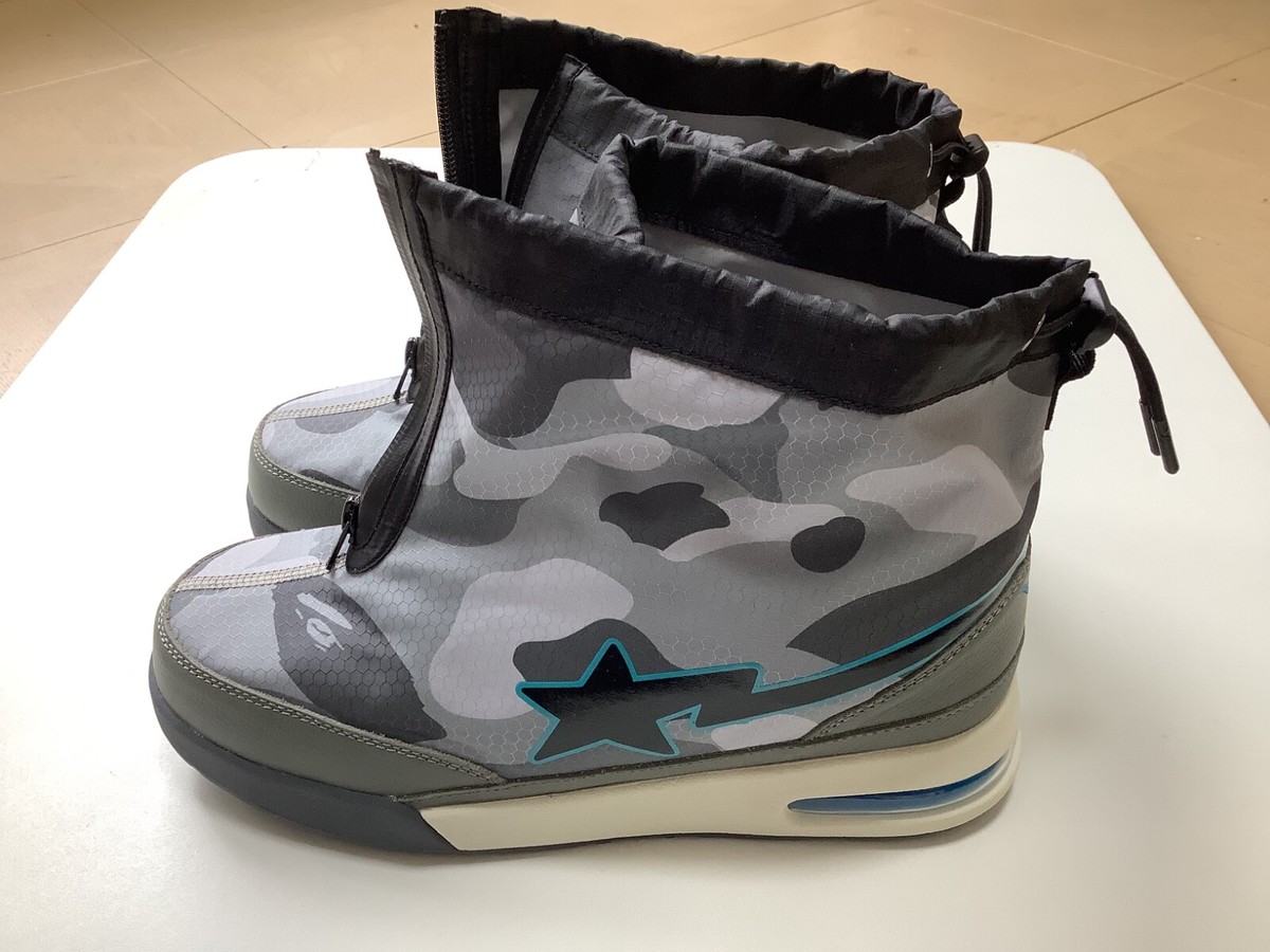 Authentic ape bape honeycomb camo zip road sta men's US8.5 gray