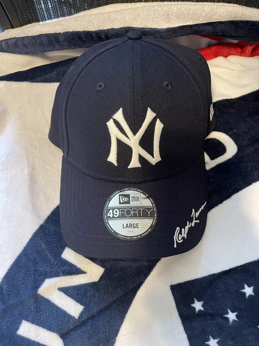 Polo Ralph Lauren Navy Blue Yankees Fitted Baseball Cap Hat Size