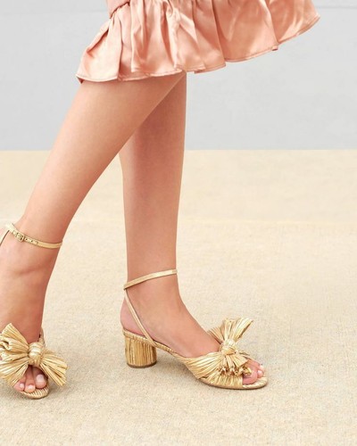 Loeffler Randall Dahlia Knotted Sandal Gold Women's 5 New $350 | eBay