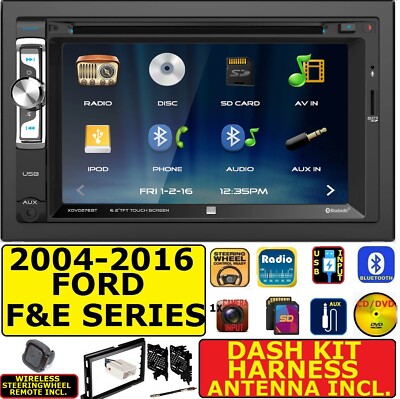 2004-2016 FORD F & E SERIES CD/DVD BLUETOOTH USB AUX SD CAR RADIO STEREO PKG
