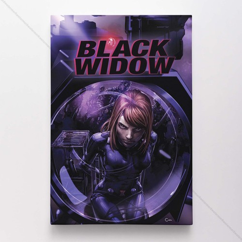 Black Widow Poster Canvas Avengers Marvel Comic Book Cover Art Print ...