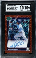 2021 Donruss Optic Wander Franco RED MOJO PRIZM /99 SGC 10 w/10 AUTO