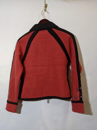 Carson Coral collared 2-way zip Cardigan Sweater Jacket NWT MEDIUM $140 - Picture 3 of 7