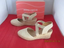 Easy Spirit Meza  Espadrille Wedge Sandals $89 - US Size 11 W - Gold - 1195