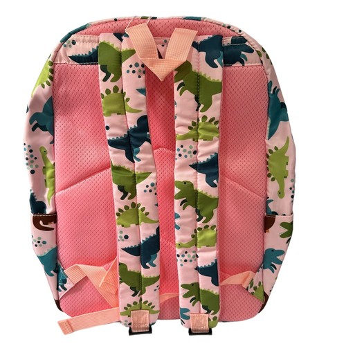 Kids Pink Nylon Dinosaur Backpack/Bookbag, Lunchbag, Pencil Case 3-Piece Set New - Picture 3 of 11