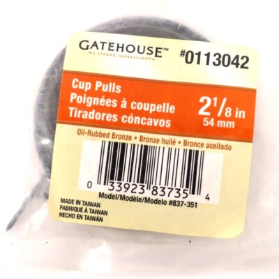 GateHouse, #0013042, Cup Pulls 2-1/8'', Oil Rubbed Bronze, Model 8837-351