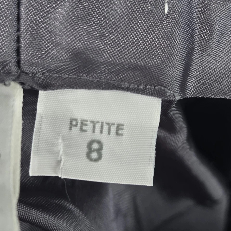 Liz Claiborne Petite Collection Size 8 Grey 100% Wool Pleated And Cuffed  - Image 3 of 4