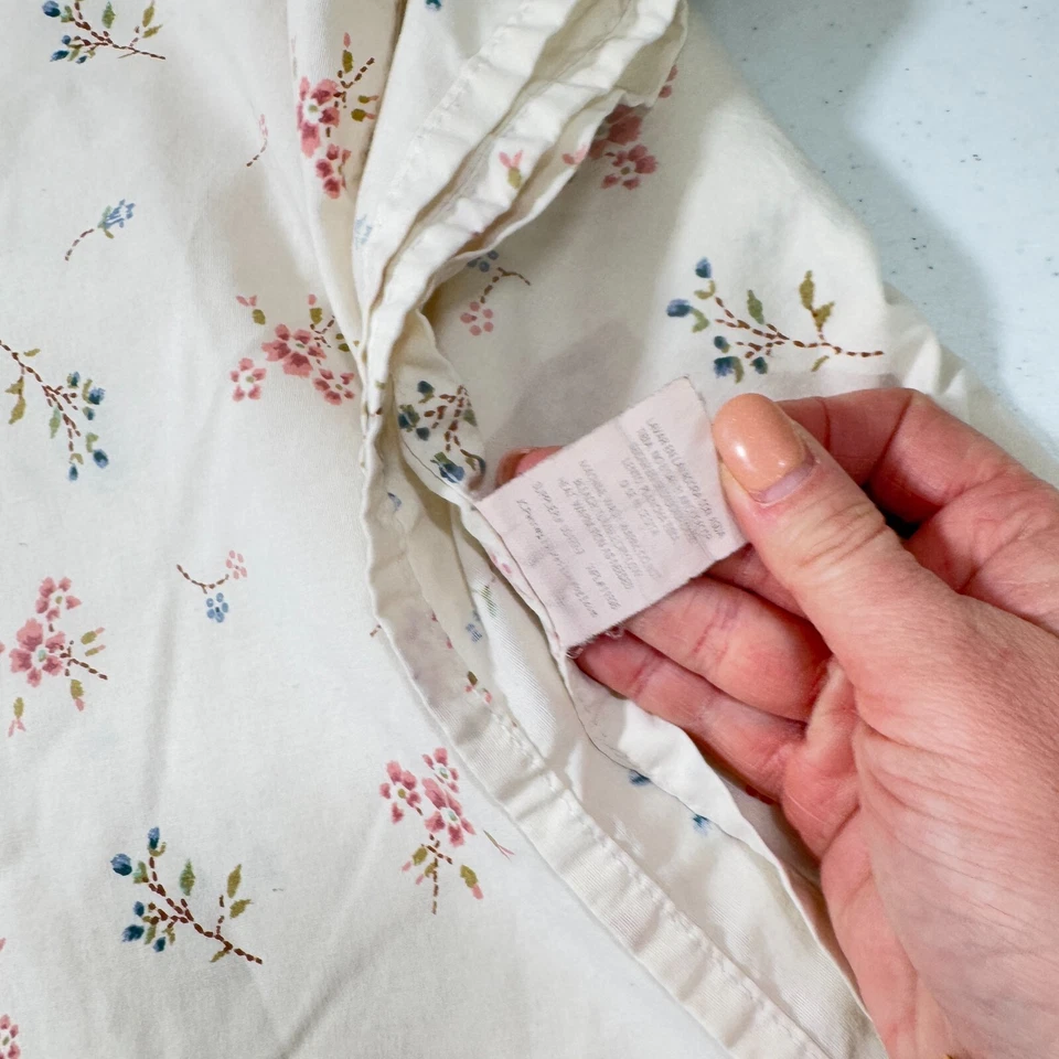 jcpenney Sábana Plana Reina Rojo Azul Floral Mezcla Algodón Foto 4 de 4