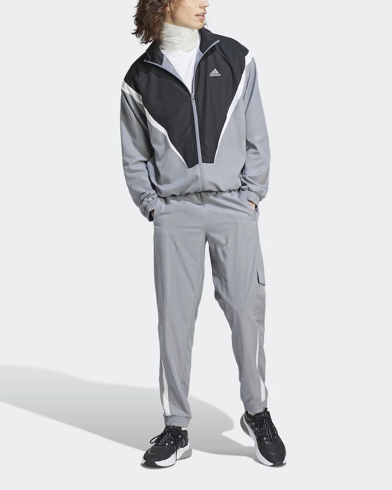 Jogging Homme Gris Adidas HL2297 - Taille et chevilles élastiquées - Bandes  le long des jambes