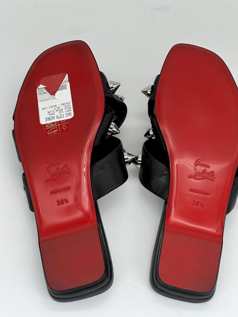 Christian Louboutin MISS SPIKA CLUB Spiked Leather Flat