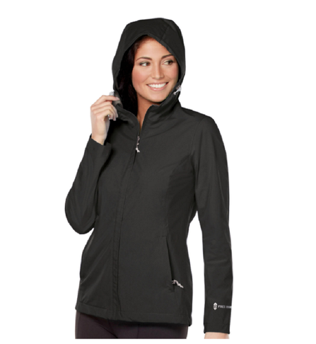 black waterproof rain jacket