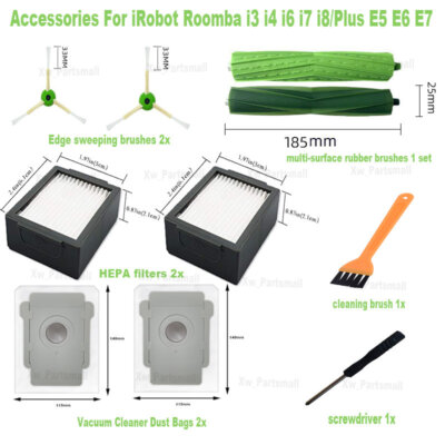 For iRobot Roomba i3 i4 i6 i7 i8/Plus E5 E6 E7 Replacement Parts Brushes Filters