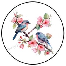 BIRDS IN CHERRY TREE ENVELOPE SEALS LABELS STICKERS PARTY FAVORS