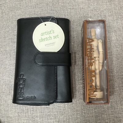 Punctuate Colored Pencil and Sketch Pad Set WITH Wooden Moveable Artist s Model