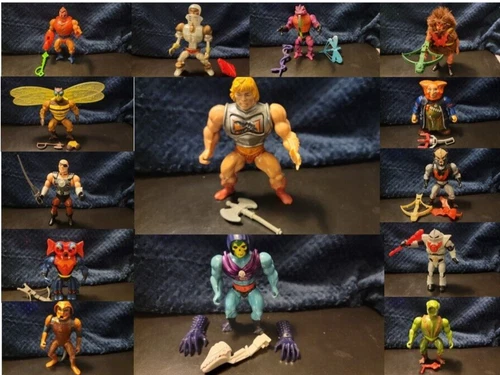 Vintage 1980 He-Man MOTU Action Figures with Weapons. Tight Joints, Stands Alone