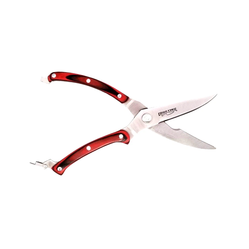 Ergo Chef CRIMSON Heavy Duty Poultry Shears with G-10 Handle German Stainless - Image 2 of 4