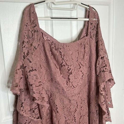 City Chic NWT Mystic Lace Dress Women's 18 Plus Size Flowy Sleeves Wedding Guest - Picture 6 of 13