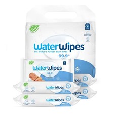WaterWipes Plastic-Free Original Baby Wipes, 99.9 Water Based Wipes, Unscent...