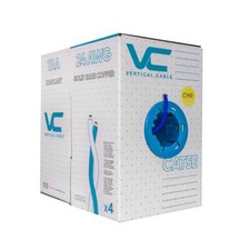 CAT5E CMR Blue Cable, 350 MHz, UTP, 24AWG, 8C Solid Pure Copper, Riser, 1000ft