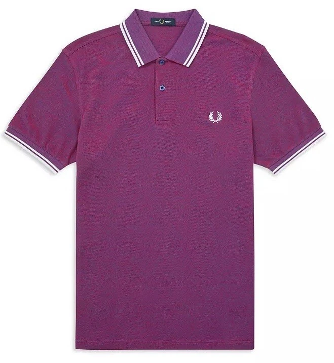 Fred Perry Twin Tipped Polo Shirt Light Rose Oxford M3600 New With