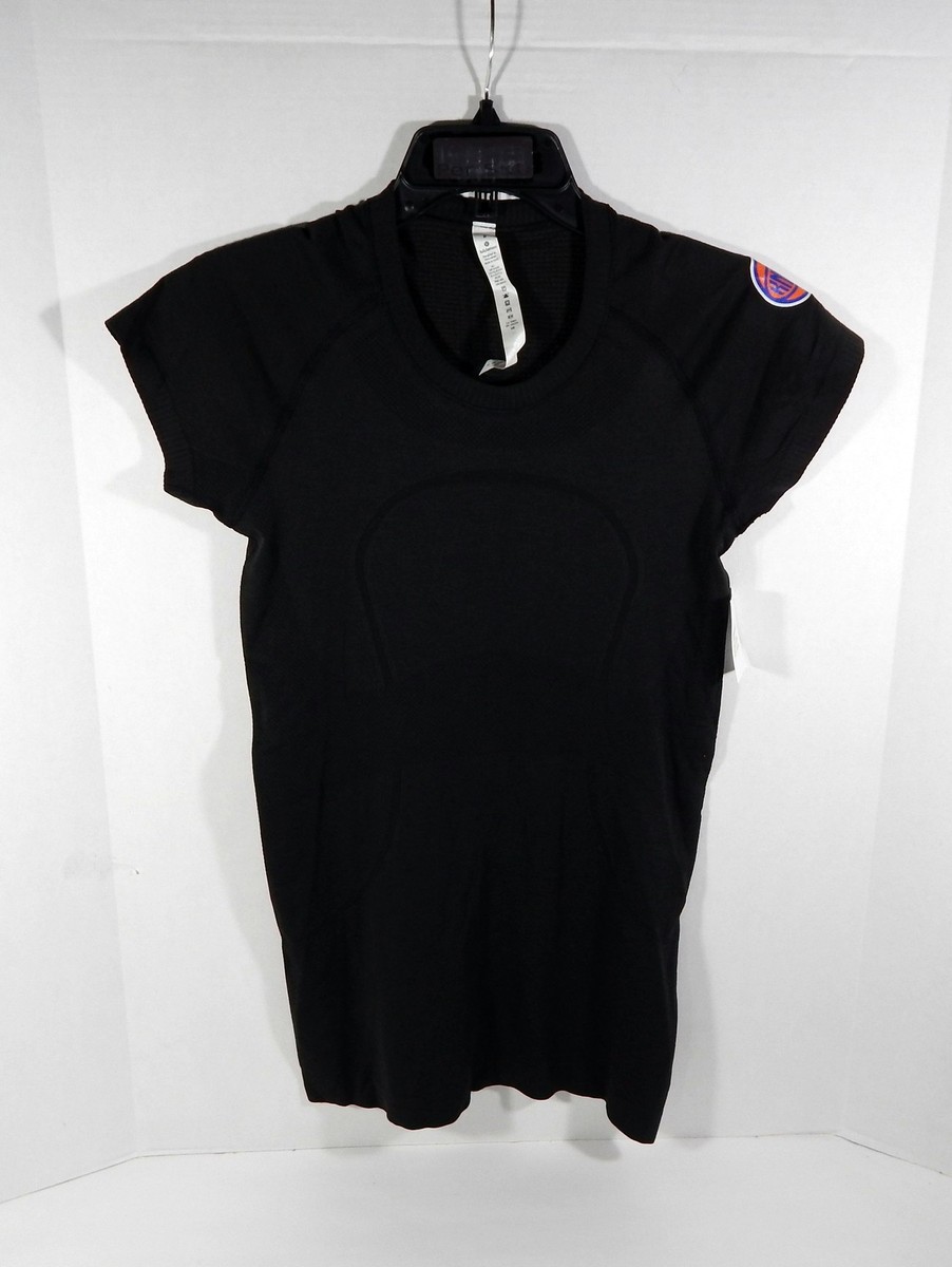 New Womens Lululemon New York Knicks Black T-Shirt Swiftly Tech
