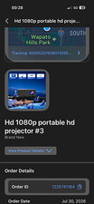 1080p FHD Portable LED Desktop Projector, HDMI/USB, Long Throw, Black