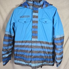 Burton Ski Jacket Youth Large 14-16 Striped Blue Premium Snowboard Dry Ride