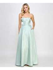 SPEECHLESS Womens Dress Green Lined Formal Iridescent Boning Bodice Juniors 0