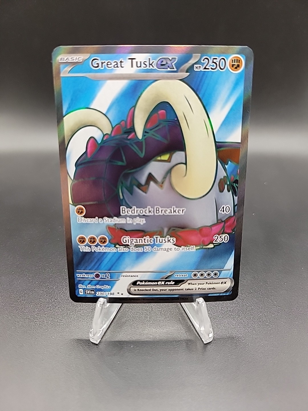Great Tusk ex 230/198 Sv01: Scarlet & Violet Base Set Holo NM/M