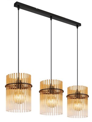 GLOBO HA GORLEY Hängeleuchte Metall schwarz matt, 3x E27, 140 cm, IP20, Design-S