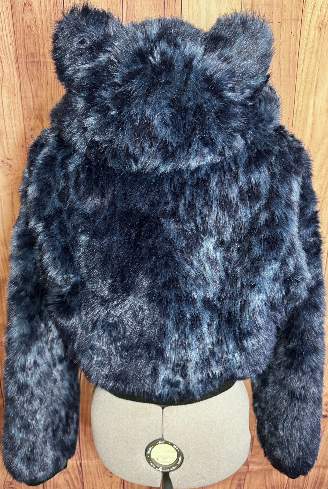 Authentic SpiritHoods Indigo Leopard Crop Jacket … - image 2